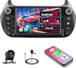[6G + 128G] Inefala Android 15 autoraadio Fiat Fiorino 2008-2016 juhtmevaba Carplay Androidiga, 7-tolline puutetundlik raadio koos GPS WiFi RDS/FM Bluetooth EQ SWC tagurduskaamera mikrofoniga (must)