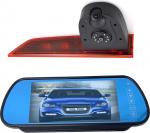 Dolphin Automotive Dual Van tagumise vaate kaamera Ford Transit Custom 2016 ja edasi (LED), asendab vasaku tagumise ukse piduritule (kaamera koos 7-tollise peegli monitoriga)