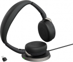 Jabra Evolve2 65 Flex juhtmevaba stereo-bluetoothi k&otilde;rvaklapid m&uuml;ravastase Jabra ClearVoice tehnoloogia ja h&uuml;briid ANC sertifitseeritud MS Teams'ile - mustad