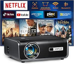 Nutikas projektor 4K [Official Netflix & Dolby Audio] VOPLLS Autofookus / trapetsikorrektsioon 30000 luumeni projektor, WiFi6 Bluetooth Full HD 1080P projektor kodukino / v&auml;ljas mobiiltelefonile / arvutile