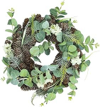 HEITMANN DECO - p&auml;rg m&auml;nnik&auml;bidest ja -lehtedest - pruun/roheline - u. 35 x 35 cm