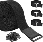 ZSURLUX Velcro kaablipaelad suletav 5 cm x 10 m, kaablipaelad Velcro kaablijuhtimiseks, Velcro lint ekstra tugev organiseerimiseks ja ladustamiseks, mustad