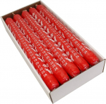 Ebersbacher Kerzenfabrik GmbH advendikalendri k&uuml;&uuml;nlad Lumehelbeke ja Hirv Punane valge tr&uuml;kiga Pakend 10 tk (l&auml;bim&otilde;&otilde;t x k&otilde;rgus) 22 x 250 mm.