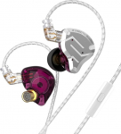 KINBOOFI KZ ZS10 Pro k&otilde;rvaklapid, KZ In-Ear Monitor, IEM HiFi k&otilde;rvaklapid 5 draiveriga, 4BA 1DD koos eemaldatava 0,75 mm 2-poolse kaabliga lauljatele, muusikutele, trummaritele (lilla koos mikrofoniga)