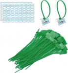 PATIKIL 8-tollised kaablisidemed 100 kaablisideme etikettide pakett Nailonist traatm&auml;rgistusetiketid iselukustuvad plastikpaelad, mis on kirjutatav koos sildipaberiga organisatsiooni kaabli jaoks roheline