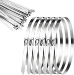 200 St&uuml;ck Metall Kabelbinder 4.6MM x 300/400/500MM Kabelbinder Edelstahl Metallkabelbinder Silber Rostfrei Selbstsichernde Edelstahlbinder f&uuml;r Baustahlmatten Zaunbau