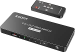 HDMI Switch 4K, HDMI Splitter 5 in 1 Out koos IR-puldiga, Switch 5 Port Selector Box toetab HDCP 2.2 HDR10 3D 18Gbps 4K 3D HDR TV Stick HDTV Xbox jaoks