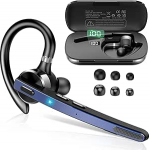 Bluetooth-peakomplekt V5.3, juhtmevaba k&auml;ed-vabad telefon CVC 8.0 / ENC Dual Mic, APTX, Mute Two Device Connection Headset mobiiltelefon, 90 tundi m&auml;nguaega Bluetooth-k&otilde;rvaklapid koos laadimiskarbiga &auml;ri jaoks