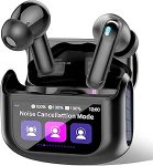 Bluetooth k&otilde;rvaklapid koos puuteekraaniga, k&otilde;rvaklappide juhtmevabad Bluetooth 5.4 koos ANC/ENC m&uuml;rasummutusmikrofoniga, 48 tundi s&uuml;gavat bassi k&otilde;rvaklapid 5 EQ režiimiga, USB-C, IP7 veekindlad k&otilde;rvaklapid