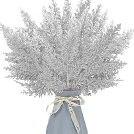 Glitter Leaves kunstlikud lehed oksad j&otilde;ulupuu jaoks, s&auml;ravad j&otilde;ulupuu kaunistused j&otilde;ulupuu kaunistamiseks, DIY vaasi t&auml;itja lillede paigutus, h&otilde;bedane 12 t&uuml;kki