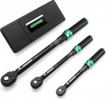 LLAVETOR 3-Piece Torque Wrench Set, 1/4 & 1/2 & 3/8 Torque Wrench, 5-25N.m, 10-60N.m, 20-220N.m, Two-Way Torque Wrench for Bicycle, Motorcycle and Car Maintenance