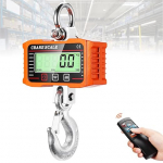 Puldiga rippuvad kaalud, 1000 kg, 2200 lbs, digitaalne rippuv kaal, elektrooniline kraanakaal, rongikaalud t&auml;pse anduri ja LCD-ekraaniga, konksudega looduslikud kaalud p&otilde;llumajandusettev&otilde;tte, tehase, jahinduse jaoks