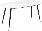Beliani Staverton Dining Table White / Black Extendable 120/160 x 80 cm for 6 People Glossy