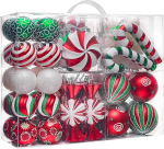 Valery Madelyn j&otilde;ulupuu kaunistuste komplekt, 108ct Candy Cane, punane, roheline, valge, purunemiskindel j&otilde;ulup&auml;rja kaunistused, lahtiselt, dekoratiivsed riputatavad kaunistused j&otilde;ulupuudele, j&otilde;ulud, puhkus,
