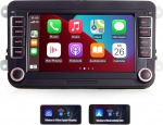 7-tolline Carplay autoraadio 2+64G Android 14 autoraadio Golf 5 6 VW raadio Touran Passat Polo Tiguan Seat Sharan Double DIN autoraadio puuteekraan Bluetooth peeglilink FM / RDS WiFi USBga