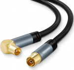 TV antenni 90 kraadise nurga RG6 koaksiaalkaabel 10 m kulditud 90&deg; nurga all olev koaksiaalkaabel HDTV, CATV, DVB-T2/C/S, kaabelmodem, raadio, satelliidi vastuv&otilde;tja