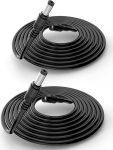 Lonnky DC 12 V pikenduskaabel 5 m must, 2 tk - DC 5,5 mm x 2,1 mm toiteadapteri lame pikenduskaabel, 5521 naine-mees CCTV jaoks