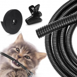Kabelf&uuml;hrungs-Set, 3 m, schwarz, Kabelschutz, Tiersicher oder TV, PC, Computer, Auto, B&uuml;ro, Zuhause, Garten.