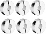 sourcing map Schaftmanschette, 10 mm Bohrung, doppelt geteilte Aluminiumlegierung, Klemmwellenmanschetten mit M4-Schraube f&uuml;r industrielle Automatisierung, F&ouml;rderbandsysteme, 6 St&uuml;ck