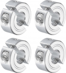 sourcing map 4 x doppelt geteilte Klemmschellen f&uuml;r 1/4-Zoll-Schaft, zweiteiliger Spannkragen 11/16 Zoll Au&szlig;endurchmesser, 5/16 Zoll Dicke, Aluminiumlegierung, Schraubzwinge