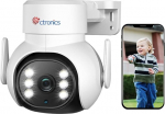 Ctronics Outdoor WiFi Surveillance Camera, PTZ IP Camera Outdoor 1080P with 30 m Colour Night Vision, Humanoid Detection, Automatic Tracking, 2-Way Audio, Wall and Ceiling Mounting, IP66 (White) (1)