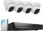 Reolink 4K v&auml;livalvekaamera komplekt, 4X 8MP PoE IP-kaamera j&auml;lgimine nutika inimeste tuvastamise ja s&otilde;idukite tuvastamisega, 8CH 2TB HDD NVR 24/7 videovalveks, 30M &ouml;&ouml;n&auml;gemine