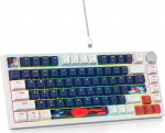 Custom Gaming Keyboard 75 protsenti Hot-Swap, juhtmega mehaaniline RGB klaviatuur koos tihendi ja heli neelavate padjadega Programmeeritav Ameerika QWERTY V400 Blue Earth