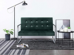 MOONAIRY 2 Seater Sofa with Armrests, Floor Sofa, Chaise Lounge, Small Sofa, Couch, Cauchsofa, Relaxing Sofa, Sofas & Couches, Living Room Sofa, for Teen Room, Dark Green Chrome and Velvet
