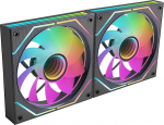 Mars Gaming MF-3DPROX2R, 2x 120mm ventilaatorikomplekt, &uuml;mberp&ouml;&ouml;ratud ventilaatorite labad, ARGB Triple Infinity Mirror 360&deg; valgustus, PWM-juhtimine, FDB laager, PC ventilaator t&auml;ieliku ARGB-kompatifikatsiooniga, must