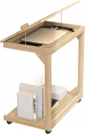 C-f&ouml;rmiger Couchtisch, Beistelltische mit 360&deg; drehbaren R&auml;dern, 40&deg; verstellbarer, neigbarer Schreibtisch f&uuml;r Sofa, Laptop, Kaffee, C-Tisch f&uuml;r Wohnzimmer, Walnuss (nat&uuml;rliche Farbe, 60 x 40