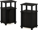 Furinno Just 3-tasandiline uksega k&uuml;ljelaud, 2 tk, espresso/must v&auml;rviga