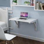 Strapazierf&auml;higer Klapptisch zur Wandmontage, zusammenklappbar, platzsparend, f&uuml;r Laptop, Computer, Schreibtisch, Heimb&uuml;ro, 50 x 40 cm (L x B)