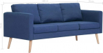 Tidyard diivanvoodi seljapatjadega, 3-kohaline diivan 168 x 70 x 73 cm, k&ouml;&ouml;gisohva istmepatjadega, diivanvoodi, polsterdatud voodi, v&auml;rvivalik, diivanikomplekt, sinine