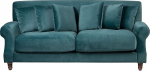 Beliani 2-istmeline diivan Velvet Teal koos mitme padjaga Pehmendusega diivan Retro stiilis Egg