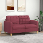 Modernes 2-Sitzer Diivan Weinrot 140 cm Breit, Bequemes Stoffsofa mit Metallgestell f&uuml;r Wohnzimmer & G&auml;stezimmer, Einfacher Aufbau, Robuster Sitzkomfort