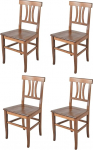 t m c s Tommychairs - 4 Artemisia toolist koosnev komplekt k&ouml;&ouml;gi- ja s&ouml;&ouml;gitoolile, vastupidav struktuur lakkpuidust p&auml;hklipruunist p&ouml;&ouml;gipuust ja puidust istmega.