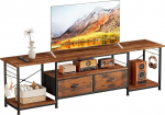 TV kapp, Lowboard telerile, 160 cm pikk, TV statiiv avatud hoiuruumiga ja 2 sahtliga, TV laud elutuppa ja magamistuppa, 40 x 160 x 55 cm (Vintage Brown)