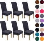 Colorxy Spandex kangast Stretch s&ouml;&ouml;gitool Slipcovers Home Decor Set of 4, Velvet, Dark Grey, 6-Large US
