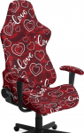 Valentinstagsdekoration, Herz-Rosen-Druck, weinrot, 4 St&uuml;ck, Gaming-Stuhlbez&uuml;ge, Katzensicher, Spiel, Computer, B&uuml;ro, Schreibtischstuhl, Schutz mit Armlehnen-Schonbez&uuml;gen