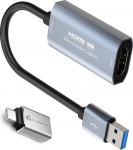 Guermok Video Capture Card, 4K Cam Link Card, HDMI to USB-C Capture Card, 1080P60, Video Capture seade m&auml;ngimiseks ja striimimiseks, &uuml;hildub Windows, Mac OS ja Switchiga