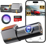 Dash Cam auto esi 4K WiFi Dash Cam 360&deg; p&ouml;&ouml;ratav 64GB SD kaardiga, 1.47-tolline IPS mini autokaamera CPL, Super Night Vision, WDR, 170&deg; lainurk, G-sensor, Loop salvestamine, App Control, Max 256GB