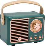 CCYLEZ Retro Bluetooth k&otilde;lar, k&otilde;lar BT 5.0, HiFi Stereo heliefekt, v&auml;ike, kerge, vintage dekoratsioon, armas vanamoodne stiil koju, reisile, &otilde;ue (roheline)