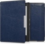 kwmobile &uuml;mbris Kobo Aura H2O Edition 1 jaoks - raamatu stiilis PU nahast kaitsev e-lugeri &uuml;mbris Folio Case - tumesinine