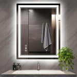 LED-vannitoa peegel koos tuledega: 60 x 80 cm, suur valgustatud seinapeegel vannituppa/riietusruumi, udutuled, timmitav, m&auml;lufunktsioon, purunemiskindel karastatud klaas, peegel.