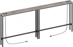 ELYKEN HST04O2-1 Slim diivanilaud 15cm valge tammepuust 2 tk komplektiga