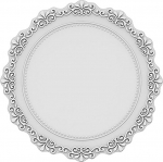 AMDXD 4er Set Tischset Weihnachten Rund, Silikon Platzset Boho Einfarbig Gepr&auml;gt Blumen Anti-Rutsch, Tisch-Sets Hellgrau f&uuml;r Zuhause Restaurant Speisetisch, 23CM