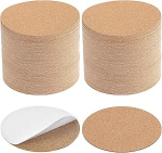 100 St&uuml;ck 10,2 x 10,2 cm runde Kork-Pads, selbstklebende hitzebest&auml;ndige Untersetzer f&uuml;r DIY, Basteln, M&ouml;bel & Wandschutz