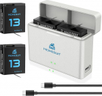 Homesuit Hero 13 aku 2300 mAh ja topeltlaadimise USB LED laadija komplekt GoPro Hero 13 Black Enduro laetav aku C-t&uuml;&uuml;pi PD3.0 (2 tk)