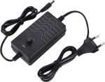72W 2A 24-36V toiteplokkide laadimisadapter, pinge reguleeritav LED-ekraaniga, 5,5 x 2,1 mm, 5,5 x 2,5 mm, universaalne, mitmekordne kaitse, elektriventilaatorile, ruuterile, TV-le, DVD-le, LED-le jne (must).