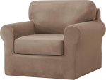 Topchances diivanikate 2 istekohale koos 2 eraldi padjaga ja 2 seljatoega, 5 tk Stretch diivan Slipcover asendamine m&ouml;&ouml;bli kaitsja elutuppa (Taupe 1 istekoht)